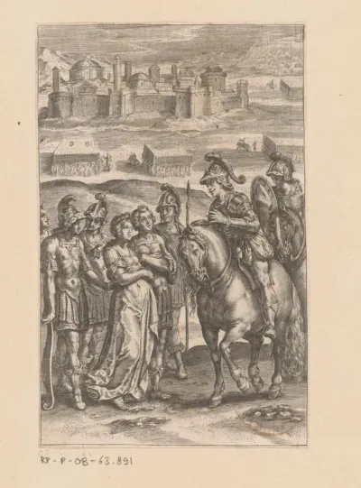 Theagenes en Chariclée gepresenteerd aan de koning van Ethiopië
