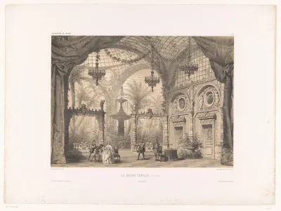 Theaterdecor voor de derde acte van La reine topaze