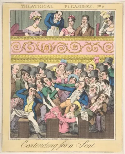 Theatrical Pleasures, Plate 2: Contending for a Seat