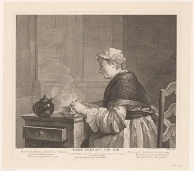 Theedrinkende vrouw