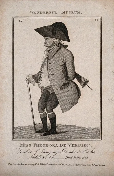 Theodora de Verdion, an eccentric teacher of languages, a book seller and collector of medals