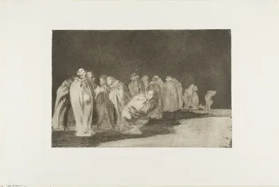 There is Something Beneath the Sackcloth, i.e. you can't judge a man by his clothes, plate eight from Los Proverbios