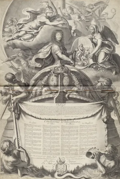Thesenblatt mit dem Portrait Ludwig XIV.