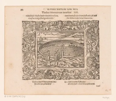 Theseus en Ariadne bij het Labyrint waarin de Minotaurus was opgesloten
