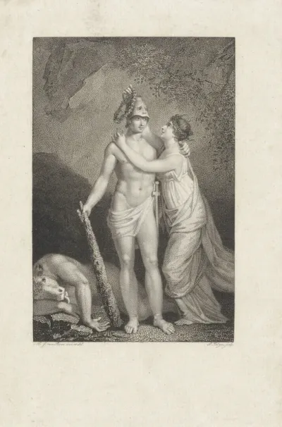 Theseus wordt gelauwerd door Ariadne na het verslaan van de Minotaurus