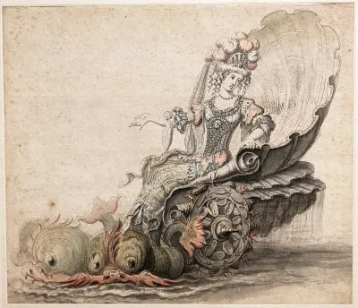 Thétis dans son char marin pour l'opéra Alceste