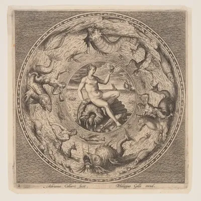 Thetis on a Shell, from a Set of Designs for Plates (Fonds de Coupe)