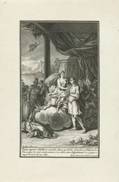 Thetis overhandigt Achilles zijn nieuwe wapenrusting