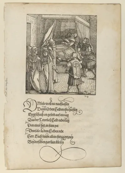 Theuerdanck on his Sickbed, from "Theuerdanck"