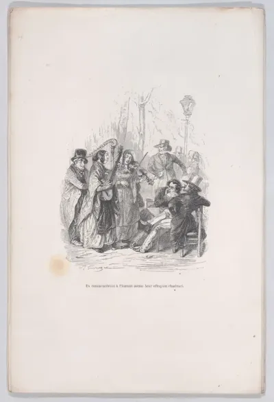 They began at once their frightful charivari, from "Little Miseries of Human Life"