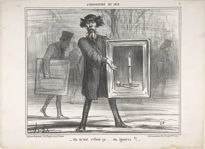 They Refused This...the Ignoramuses!! (Ils m'ont refusé ça...les ignares!!), published in Le Charivari, April 6, 1859. From the series: L'Exposition de 1859.