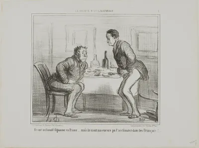 They succeeded in acclimatizing the Indian potato to the French climate, but it is still a problem to acclimatize the French to the Indian potoato!, plate 1 from La Société D'acclimatation
