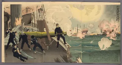 Third Illustration of the Great Victory of Our Forces on the Yellow Sea (Kokai ni okeru wagagun no taisho, dai san zu)