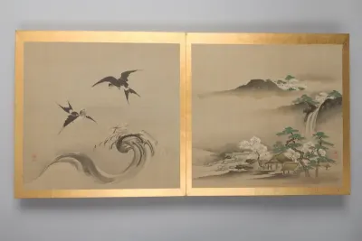 Thirty paintings of birds, flowers and landscape