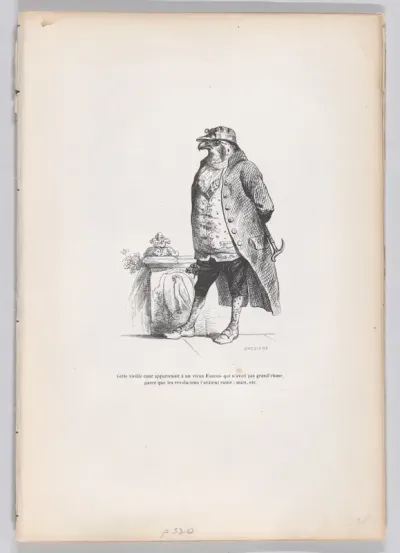This old court apparently has an old falcon..., from "Scenes from the Private and Public Life of Animals"