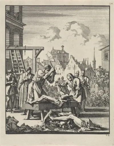 Thomas Armstrong in Londen opgehangen en gevierendeeld, 1684