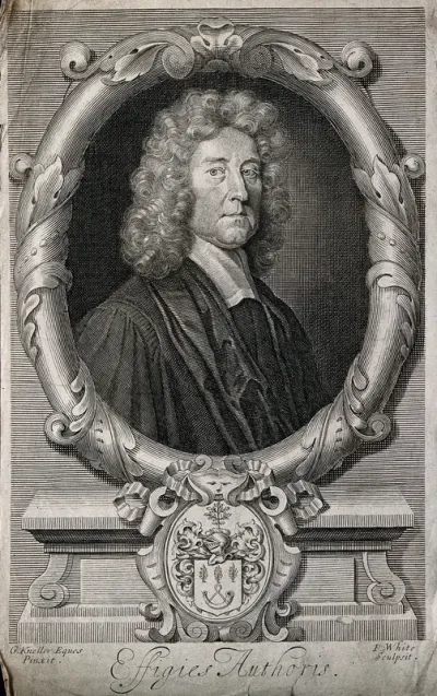 Thomas Burnet. Line engraving by R. White, 1697, after Sir G. Kneller