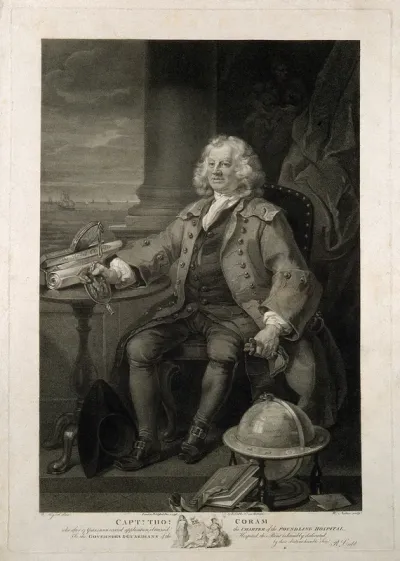 Thomas Coram. Stipple engraving by W. Nutter, 1796, after W. Hogarth