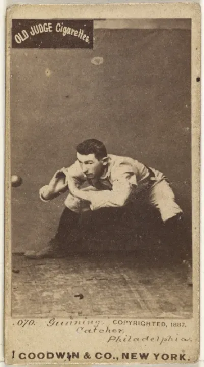 Thomas Francis Gunning, Catcher, Philadelphia, from the Old Judge series (N172) for Old Judge Cigarettes