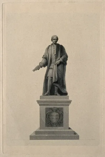 Thomas Guy. Line engraving after P. Scheemaeckers, 1731