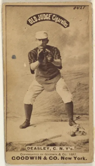 Thomas H. "Pat" Deasley, Catcher, New York, from the Old Judge series (N172) for Old Judge Cigarettes