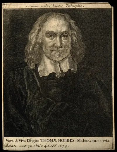 Thomas Hobbes. Etching by W. Hollar, 1665, after J. B. Gaspers (Jaspers)