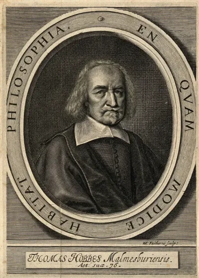 Thomas Hobbes. Line engraving by W. Faithorne, 1668