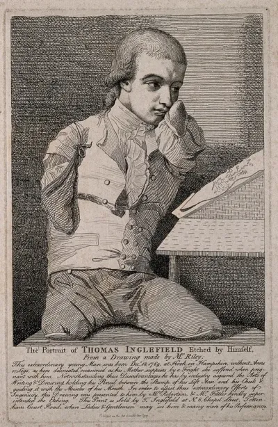 Thomas Inglefield, an artist born without limbs