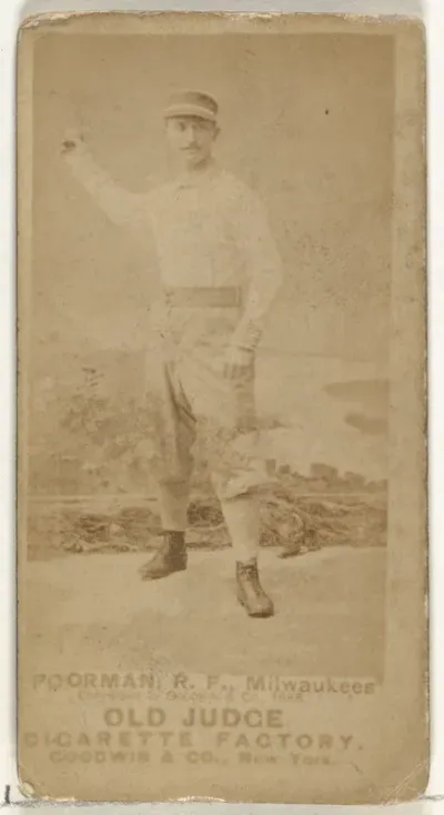 Thomas Iverson "Tom" Poorman, Right Field, Milwaukee, from the Old Judge series (N172) for Old Judge Cigarettes