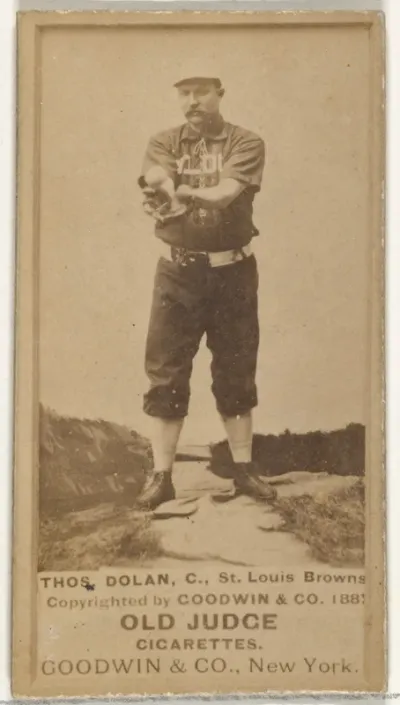Thomas J. "Tom" Dolan, Catcher, St. Louis Browns, from the Old Judge series (N172) for Old Judge Cigarettes