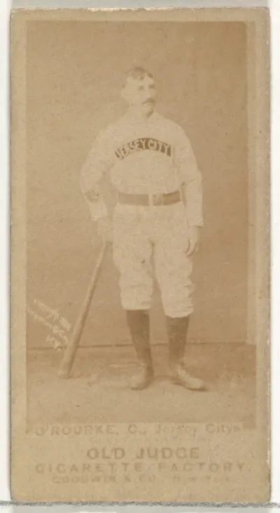 Thomas Joseph "Tom" O'Rourke, Catcher, Jersey City Skeeters, from the Old Judge series (N172) for Old Judge Cigarettes