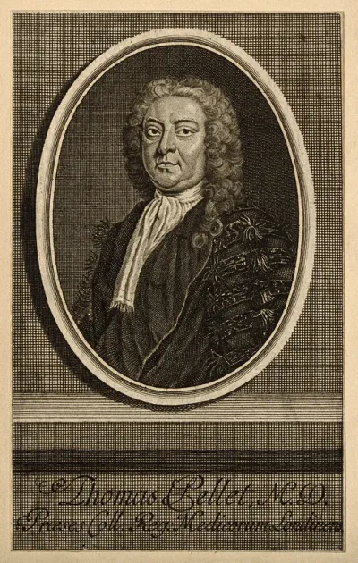 Thomas Pellet. Line engraving after M. Dahl, 1737