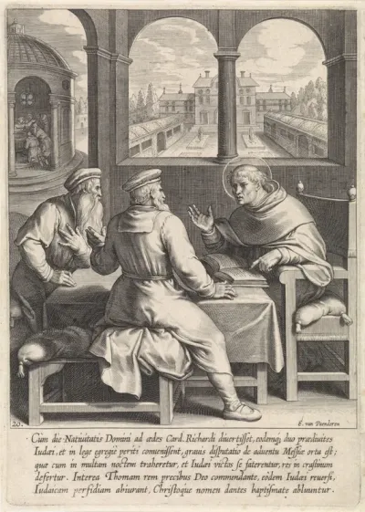 Thomas van Aquino bekeert twee Joodse rabbijnen