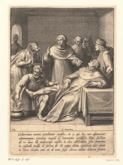Thomas van Aquino bij een beenoperatie