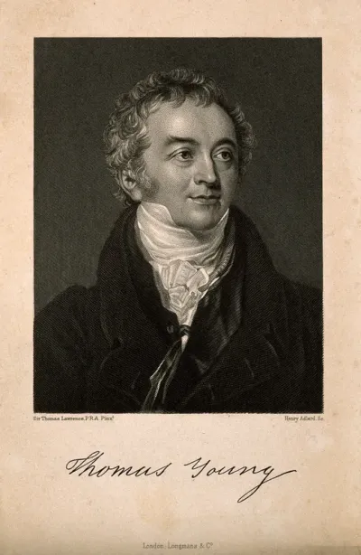 Thomas Young. Stipple engraving by H. Adlard after Sir T. Lawrence