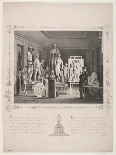 Thorvaldsen i sit atelier