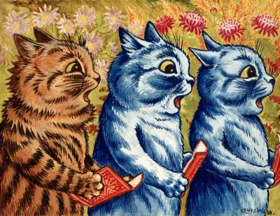 Three cats singing