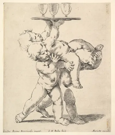 Three children carrying a tray