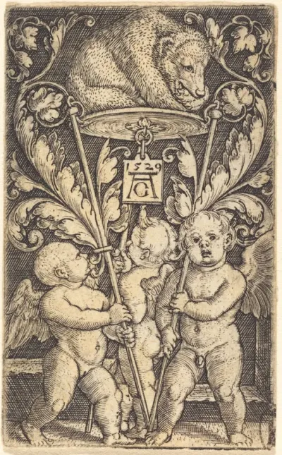 Three Cupids and a Bear