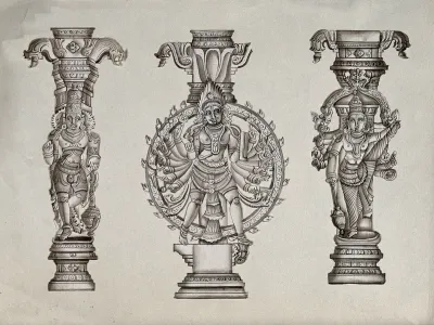 Three different aspects of Vishnu