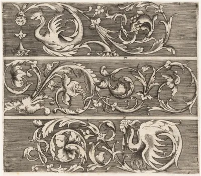 Three Friezes with Ornamental Foliage