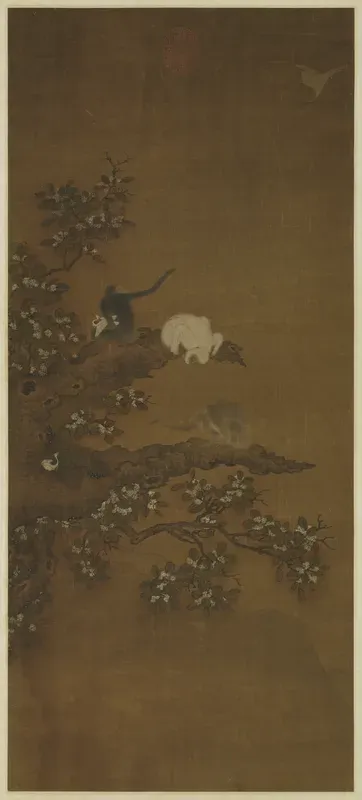Three Gibbons Capturing Egrets
