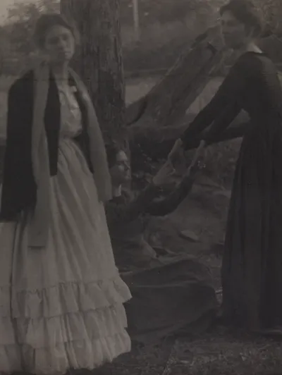 Three Girls in the Woods (Julia Hall McCune, Stella Howard, and Letitia Felix)
