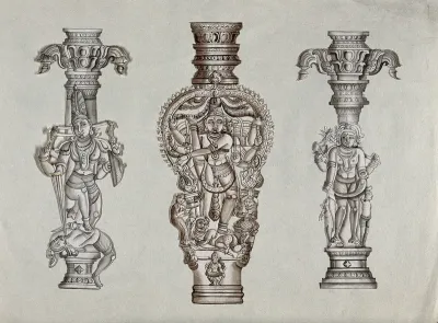 Three Indian gods and goddesses