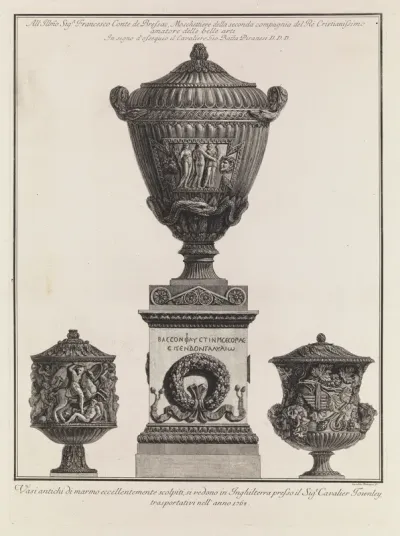 Three marble vases