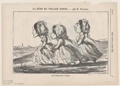 Three marriageable young ladies, from "A celebration in the neighboring village"