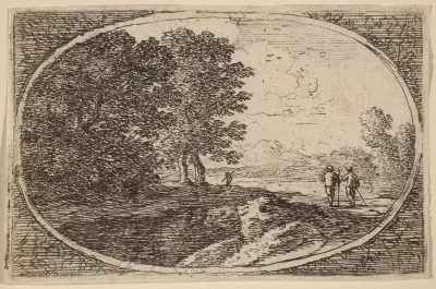 Three Men Carrying Staffs