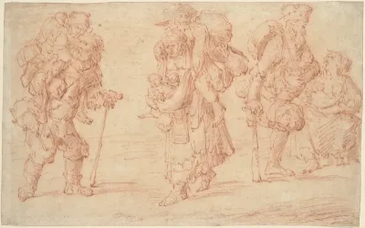 Three Pairs of Beggars with Babies