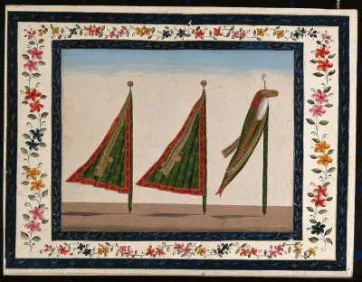 Three pennants, unfurled