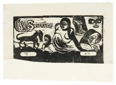 Three People, a Mask, a Fox and a Bird, headpiece for Le sourire